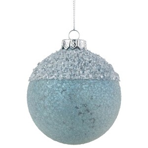 Northlight 4" Silver and Blue Beaded Glass Christmas Ornament - 1 of 4