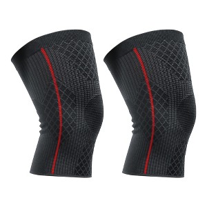 Unique Bargains Women Men Nylon Knee Support Sleeves 2 Pcs - 1 of 3