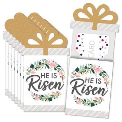 Big Dot of Happiness Religious Easter - Christian Holiday Party Money and Gift Card Sleeves - Nifty Gifty Card Holders - Set of 8