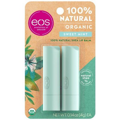 eos Organic Lip Balm Sticks - Sweet Mint - 2pk/0.28oz