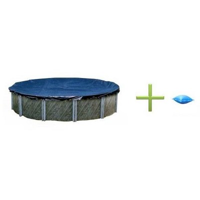  Swimline 18' Round Winter Swimming Pool Cover + 4'x4' Winterizing Air Pillow 