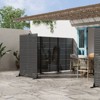 PexFix 72 in. x 94 in. Black Metal Freestanding Privacy Screen Garden Fence For Deck Patio Balcony Outdoor Privacy Panel Louvered Design - 4 of 4
