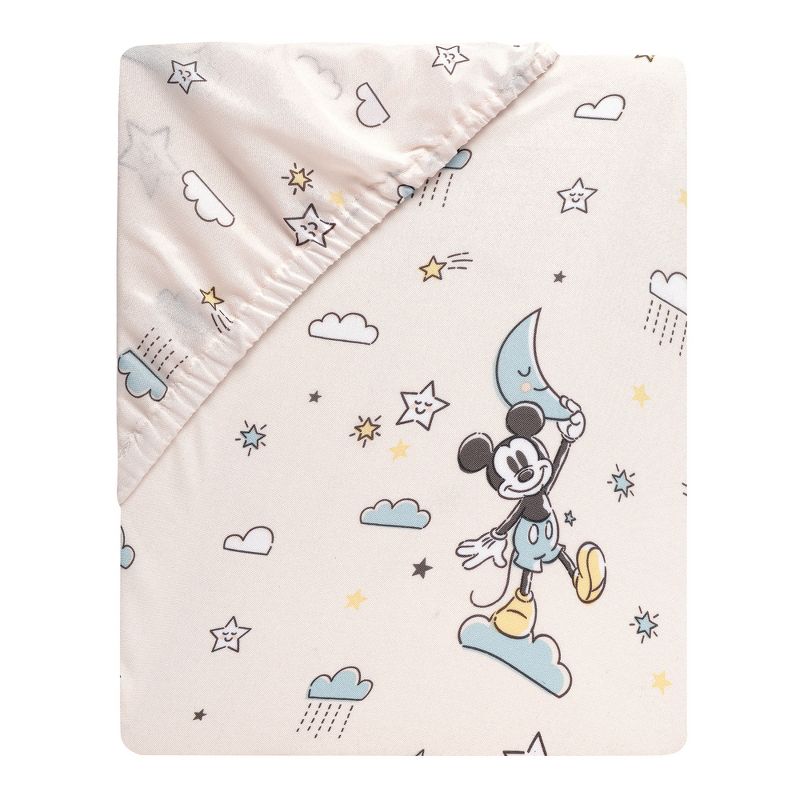 Lambs & Ivy Disney Baby Moonlight Mickey Mouse Fitted Crib Sheet - White, 3 of 6
