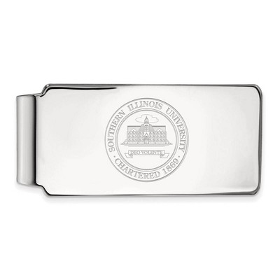 Black Bow Jewelry 10k White Gold Southern Illinois Salukis NCAA Money Clip