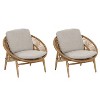 Christopher Knight Home Celine Bohemian Outdoor Papasan Style Wicker Lounge Chair with Cushions (Set of 2) - 4 of 4
