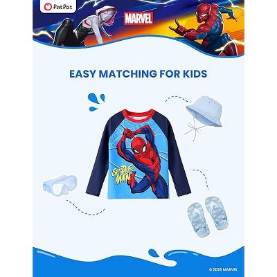 Marvel Disney Marvel Kids Superhero Summer Rash Guard Tops Spiderman Blue 3T-4T — фото 3