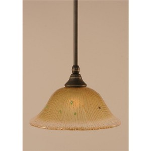 Toltec Lighting Any 1 - Light Pendant in  Dark Granite with 10" Amber Crystal Shade - 1 of 1