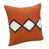 HomeRoots 20" Orange Black And White Cotton Diamond Throw Pillow - 4 of 4