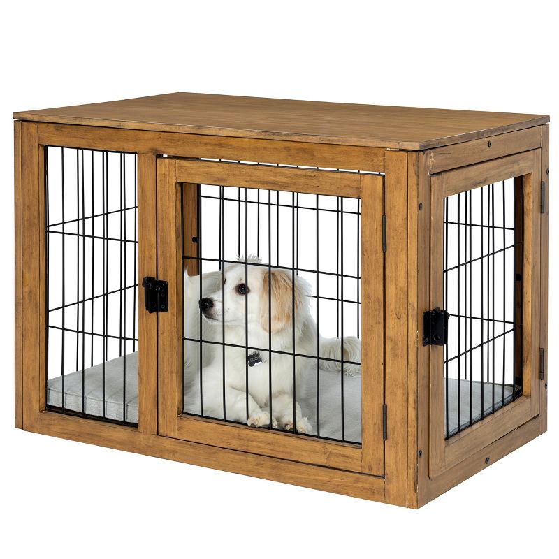 Pet Adobe Furniture-Style Dog Crate, Natural, 1 of 12