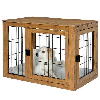 Pet Adobe Furniture-Style Dog Crate, Natural