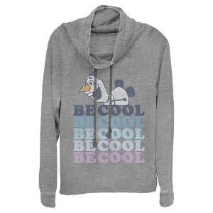 Juniors Womens Frozen 2 Olaf Be Cool Cowl Neck Sweatshirt - 1 of 4