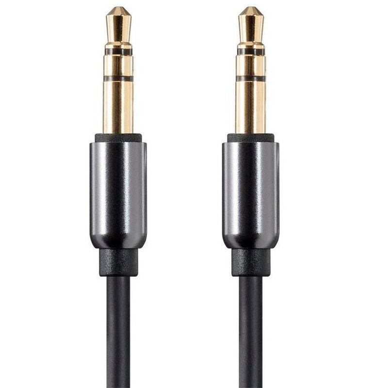 Monoprice Audio Cable - 6 Feet - Black | Auxiliary 3.5mm TRS Audio Cable - Slim, Durable, Gold plated for smartphone, mp3 player, laptop - Onyx Series, 3 of 6