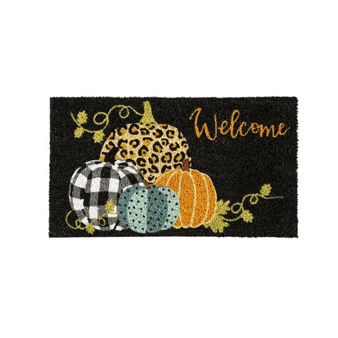 Briarwood Lane Black And White Pumpkin Fall Natural Fiber Coir Doormat  Autumn Welcome 30 X 18 : Target