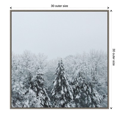 Snowy Forest Landscape Framed Canvas Wall Art