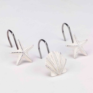 Avanti Sequin Shells Shower Hook Set - 1 of 3