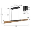 LLHZSY 49 1/5" Rustic Wood Linear Kitchen Island Pendant Chandelier for Living/ Dining Room-Brown, Dimmable LED - 4 of 4