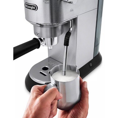 Silver Stainless Steel Automatic Espresso Machine with Steam Wand