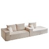 L-Shaped Modern Corduroy Sectional Sofa Set with 5 Pillows, 110" Modular Sofa for Living Room or Bedroom, Free Combination Design with Right Chaise - 4 of 4