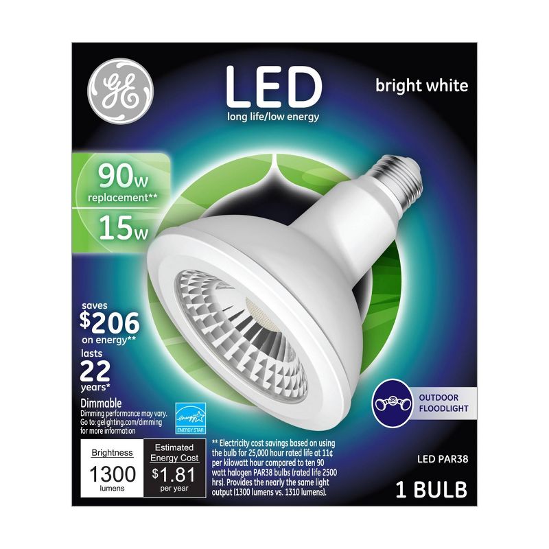 GE LED 90W PAR38 Outdoor Floodlight Light Bulb Bright White, 1 of 4