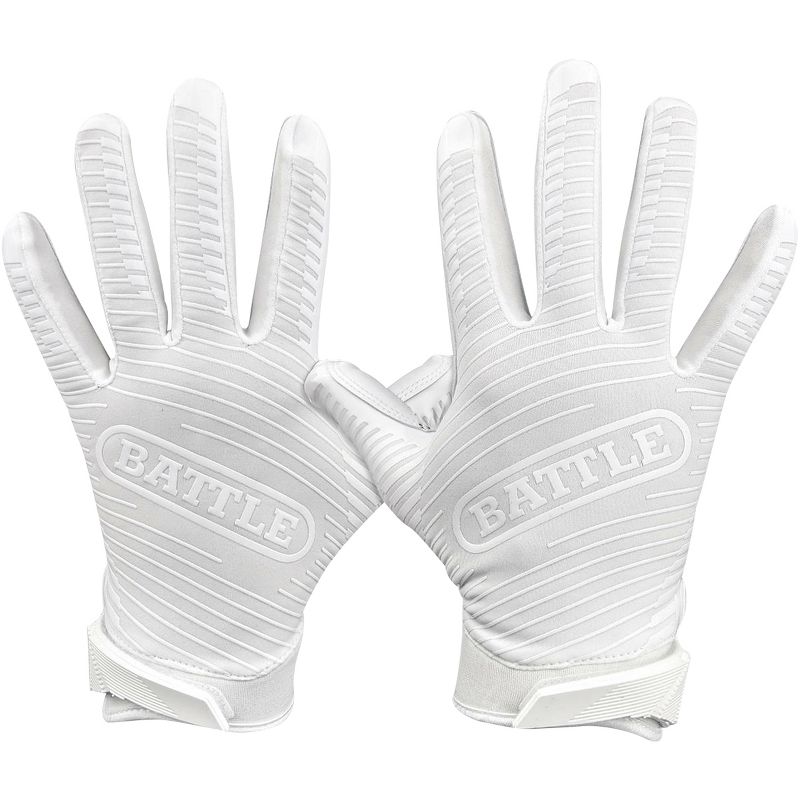 Battle Sports Doom 1.0 Youth Football Receiver Gloves - White, 1 of 5