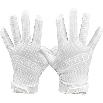 Battle Sports Doom 1.0 Youth Football Receiver Gloves - White