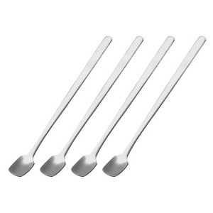 Unique Bargains Stainless Steel Long Handle Square Mirror Finished Coffee Spoon 4 Pcs - 1 of 4