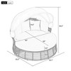BENCMATE Beds, Patio Outdoor Daybed with Canopy and Cushions, Clamshell Sectional Bed for Backyard, Porch, Pool Round Bed, Beige, 53.1"*55.5"*49.2" - 4 of 4