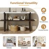 TIRAMISUBEST Narrow Console Table with Marble-Effect Top, Retro Entryway Table with Open Shelf, Sofa Table for Entryway, Hallway and Living Room - 4 of 4