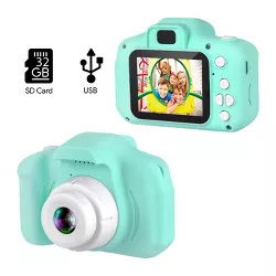 Dartwood Digital Camera for Kids and Children - 2" Color Display Screen, 1080p 3-Megapixels, Micro-SD Card Slot (32GB SD Card Included) (Green)