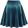 Women's Vintage Velvet Skater Skirt - Stretchy Flared Mini A-Line Skirt Blue - 2 of 4
