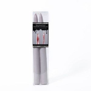 2pk 8" Bleeding Taper Candles White - Bullseye's Playground™ - 1 of 3