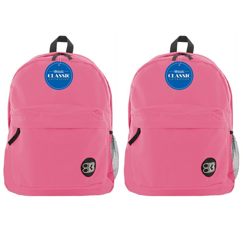 BAZIC Products® Classic Backpack 17" Fuchsia, Pack of 2, 1 of 7