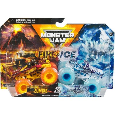 Monster Jam Fire & Ice Monster Truck 2-pack Zombie & Northern Nightmare  1:64 Diecast