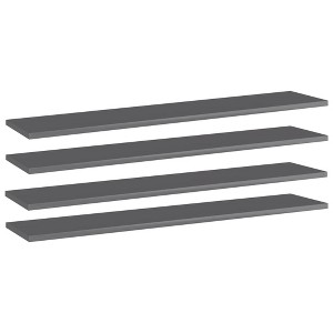 vidaXL Bookshelf Boards 4 pcs High Gloss Gray 39.4 in.x7.9 in.x0.6 in. Engineered Wood - 1 of 4