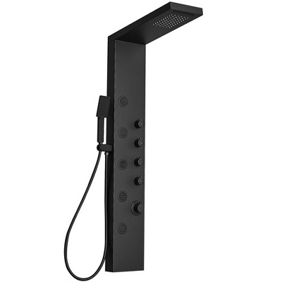 BWE 5-Jet Rainfall Shower Tower Shower Panel System with Waterfall Shower Head and Shower Wand