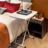 Folding Table, Plastic Personal Foldable Tables, Adjustable Rectangular Dining Table, Simple Bedside Square Table - 4 of 4