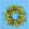 Northlight Carrot and Berry Foliage Easter Floral Spring Wreath Orange and Yellow - 22" - 2 of 4