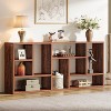 Tribesigns 70.9"Console Table with Storage, 4-Tier Entryway Table Behind Sofa with 9 Cubbies for Living Room, Hallway, Foyer, Rustic Brown - 3 of 4