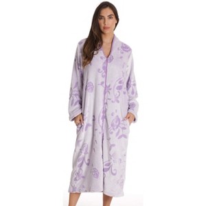Just Love Plush Zipper Lounger Robe - Solid Color Bathrobe for Women with Comfortable Zipper Closure - 1 of 3