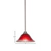 Toltec Lighting Paramount 1 - Light Pendant in  Brushed Nickel with 10" Raspberry Crystal Shade - 2 of 2