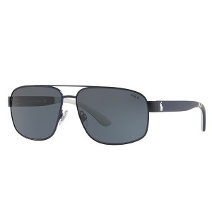 Polo Ralph Lauren PH 3112 930387 Unisex Pilot Sunglasses Matte Blue Navy 62mm - 1 of 3