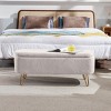 39" Modern Upholstered Storage Bench with Gold Legs, Faux Fur Entryway or Bedroom Ottoman-3irtyhousy - 2 of 4