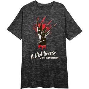 Nightmare On Elm Street Freddy Claws Women's Charcoal Heather Nightshirt - 1 of 3