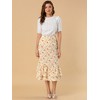 INSPIRE CHIC Women's Chiffon Elastic Waist Ruffle Tiered Flowy Midi Floral Printed Skirts - 2 of 4