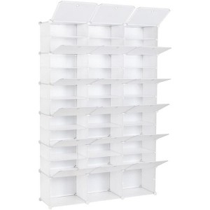 GustoWave Shoe Rack Organizer, 12 Tier Shoe Storage Cabinet, Expandable Plastic Shoe Shelves for Closet, Entryway, Hallway, Bedroom - 1 of 4