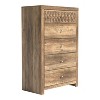 Galano Lavish 5 Drawer 29.6 in. Wide Chest of Drawer in Dusty Gray Oak, Knotty Oak - 3 of 4