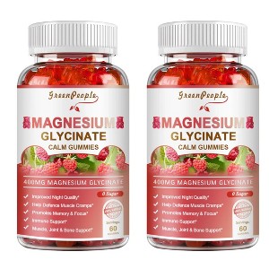 (2 Pack) GreenPeople Magnesium Glycinate Gummies 400mg, High Absorption with Magnesium Malate, CoQ10 for Stress Relief & Sleep, 120 Ct - 1 of 4