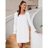Nightgowns for Women Lace Square Neck Ruffle Sleepwear Puff Sleeve Victorian Dress - 3 of 4