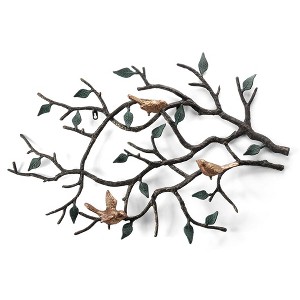 SPI Home Golden Bird Trio Wall Hanging - 22.5" x 34.5" Cast Iron Decorative Art for Living Room, Nature-Inspired Wall Decor - 1 of 3