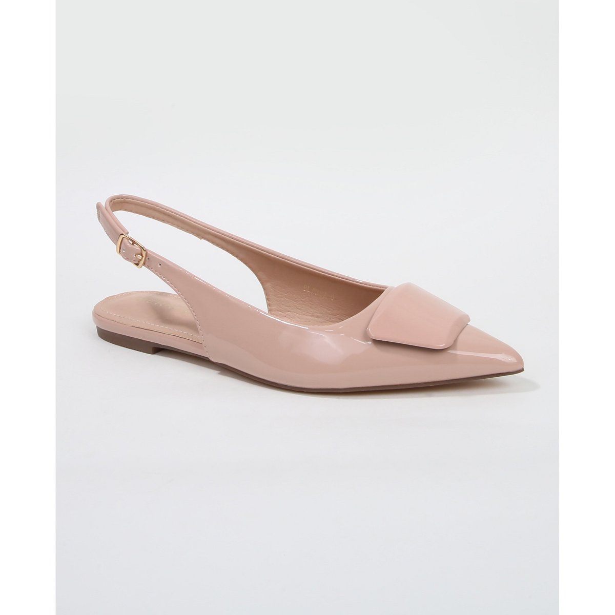 Обувь BERNESS Women's Blanca Patent Slingback Flats with Geometric Vamp Accent White 8 — фото 5